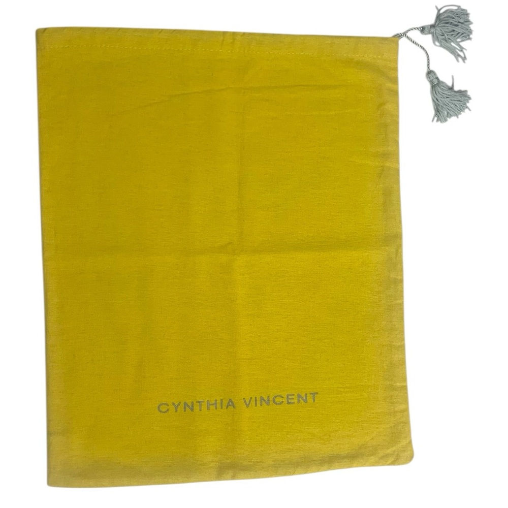 Cynthia Vincent Cloth Drawstring Accessory Storage Travel Dust Bag Pouch Mustard